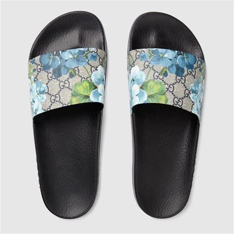 gucci supreme slides mens|gucci gg blooms slides.